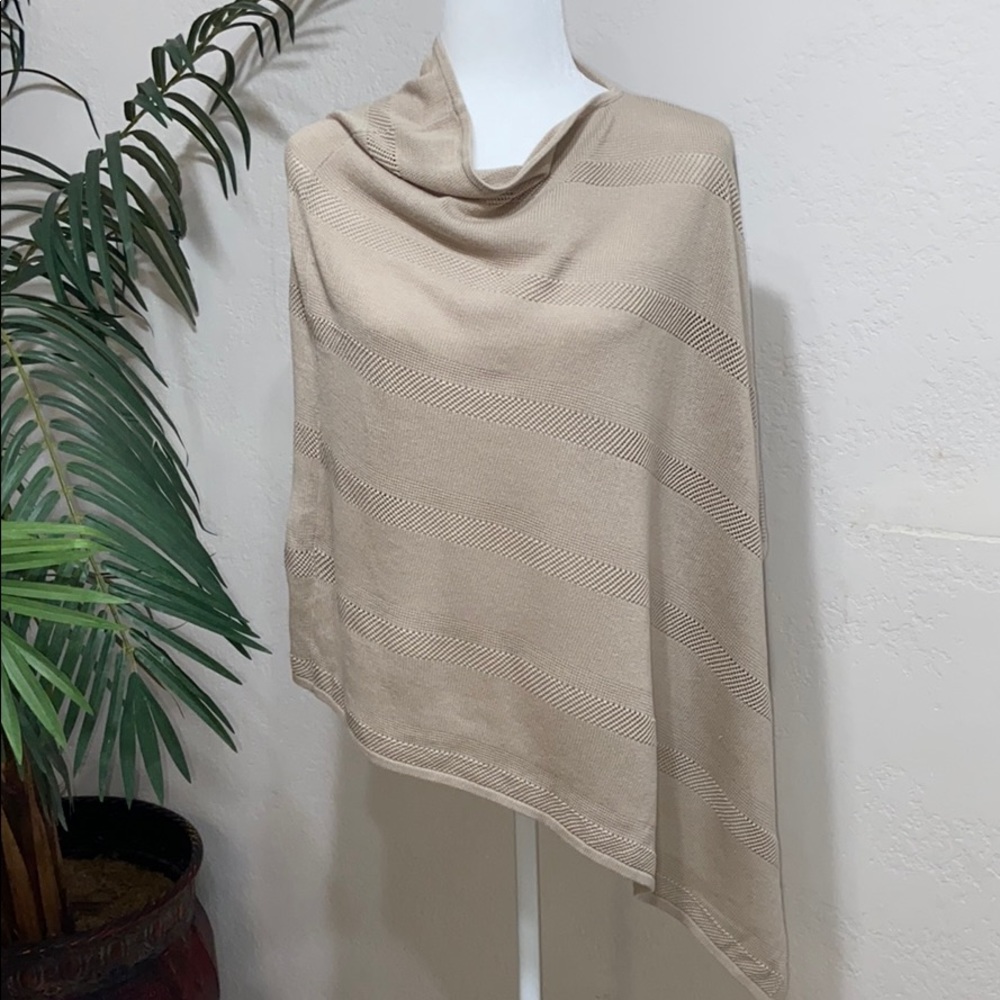 Celeste Asymmetrical Shen Beige Poncho